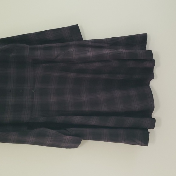 Torrid Button Down Shirt Kimono 1X Black Gray Plaid Long Sleeve Pockets Layering - Picture 5 of 16